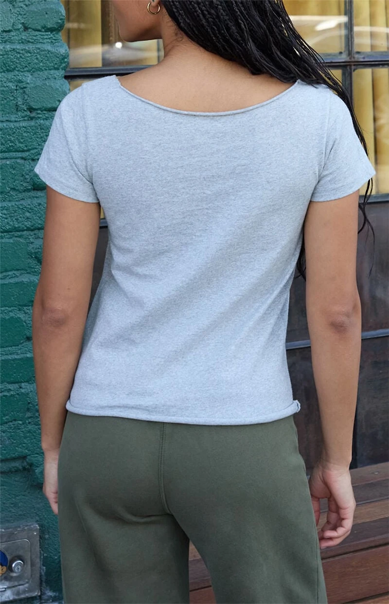 John Galt Silver Newport Off-The-Shoulder Short Sleeve Top