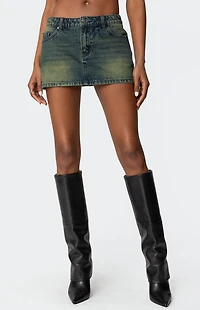 Edikted Riviere Washed Denim Mini Skirt