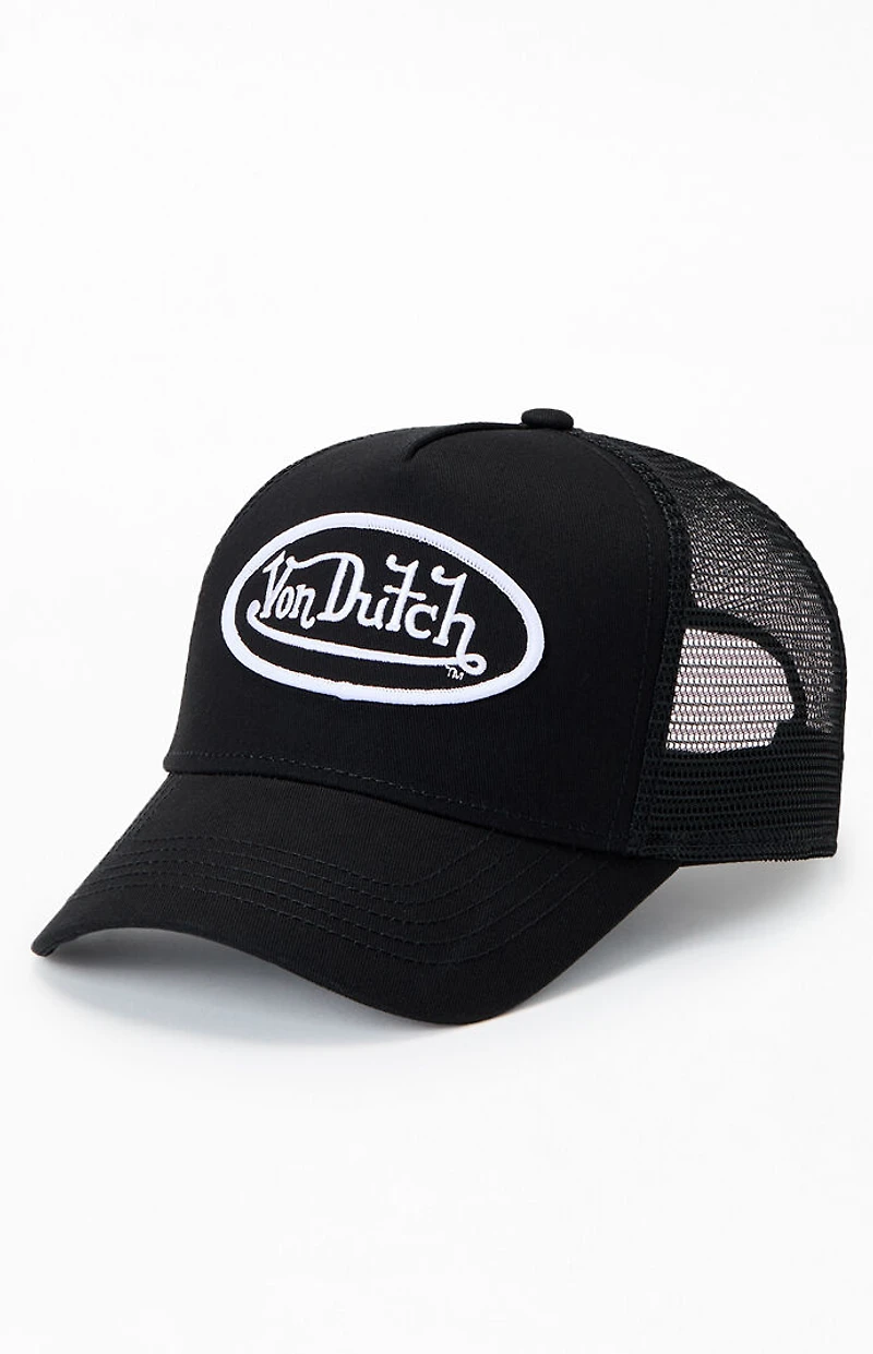 Von Dutch Black Staple Trucker Hat