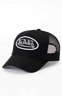 Von Dutch Black Staple Trucker Hat