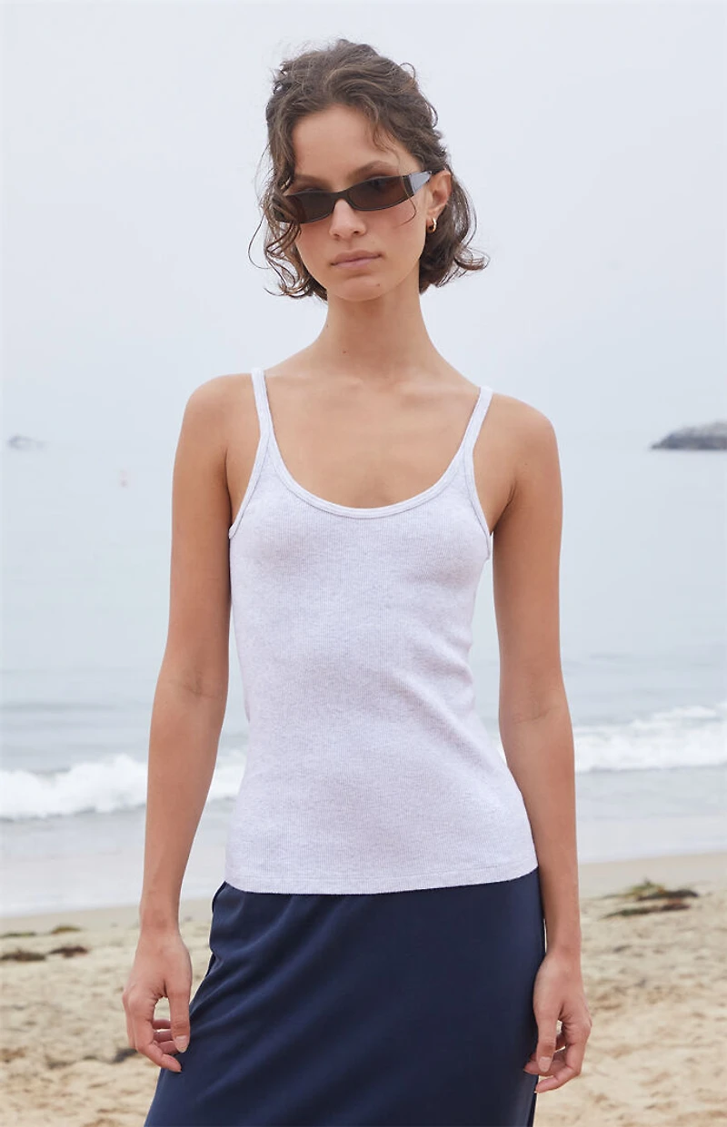 John Galt Light Gray Beyonca Tank Top