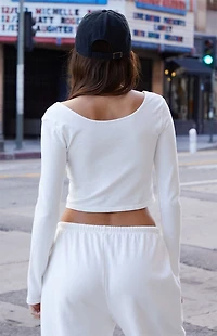 John Galt White Jillian Long Sleeve Top