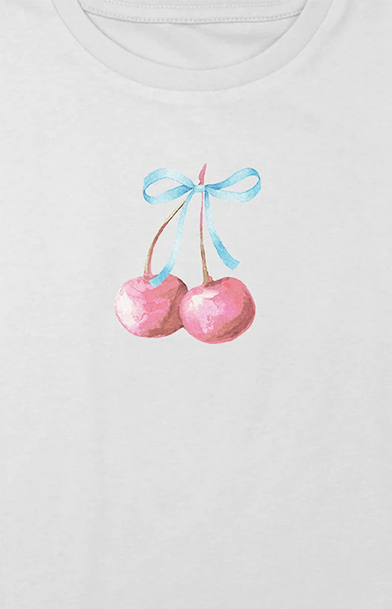 Kids Cherry Ribbon Watercolor T-Shirt