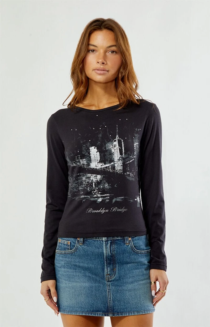 Daisy Street Midnight Long Sleeve Top