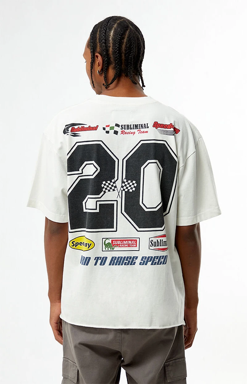 Pacsun Subliminal Racing Cropped T-Shirt