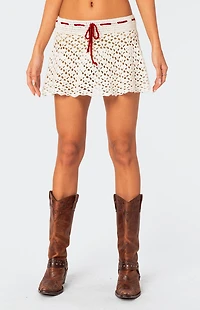 Edikted Jaslene Crochet Mini Skirt