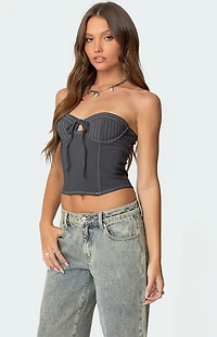 Edikted June Tie Front Strapless Corset