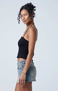 Third Charm Billie Split Hem Halter Top