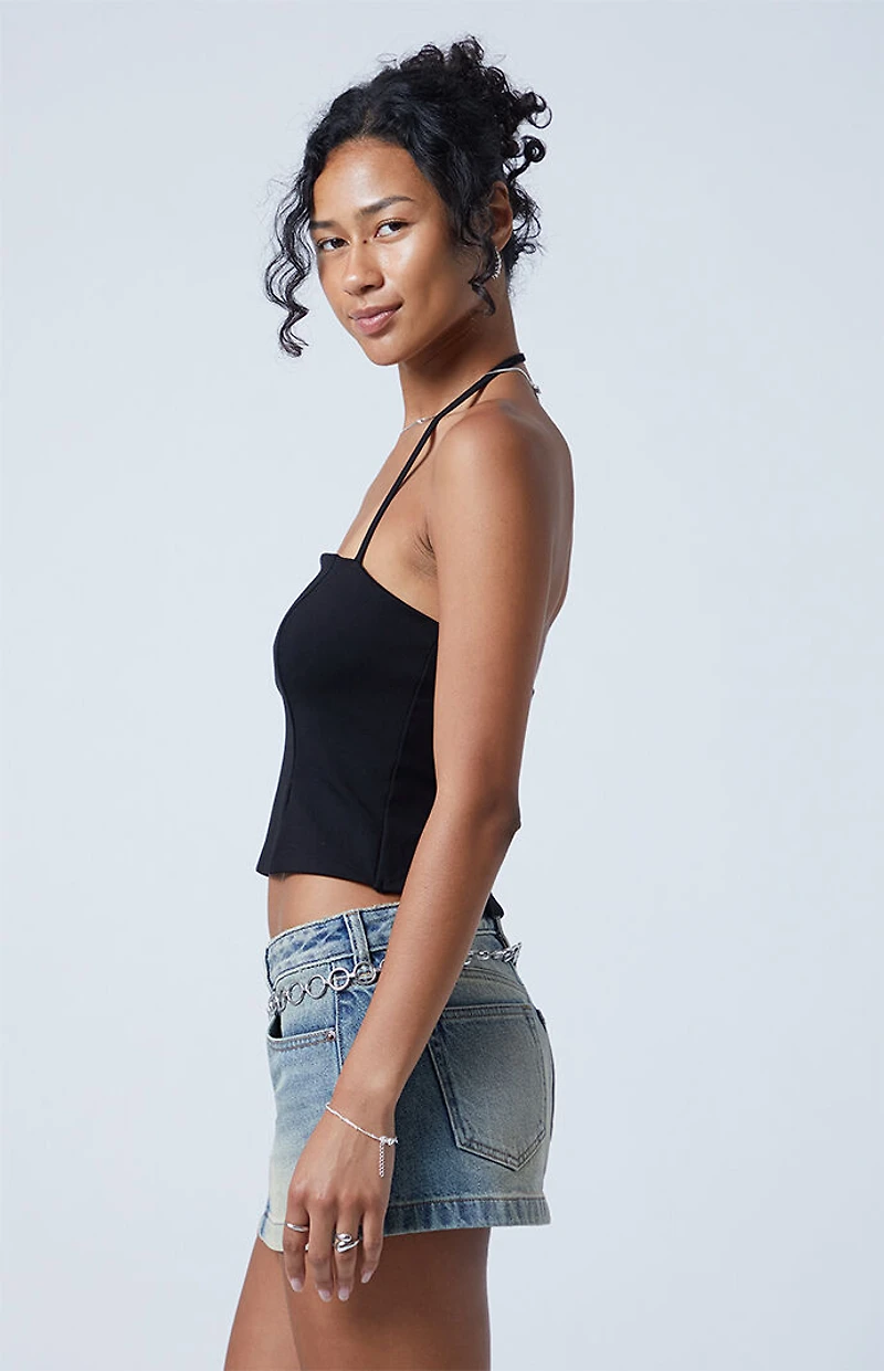 Third Charm Billie Split Hem Halter Top