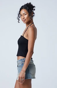 Third Charm Billie Split Hem Halter Top