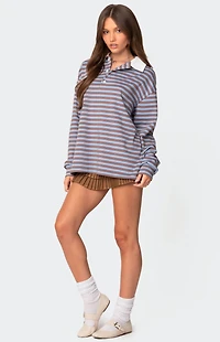 Edikted Stripey Oversized Collared Shirt