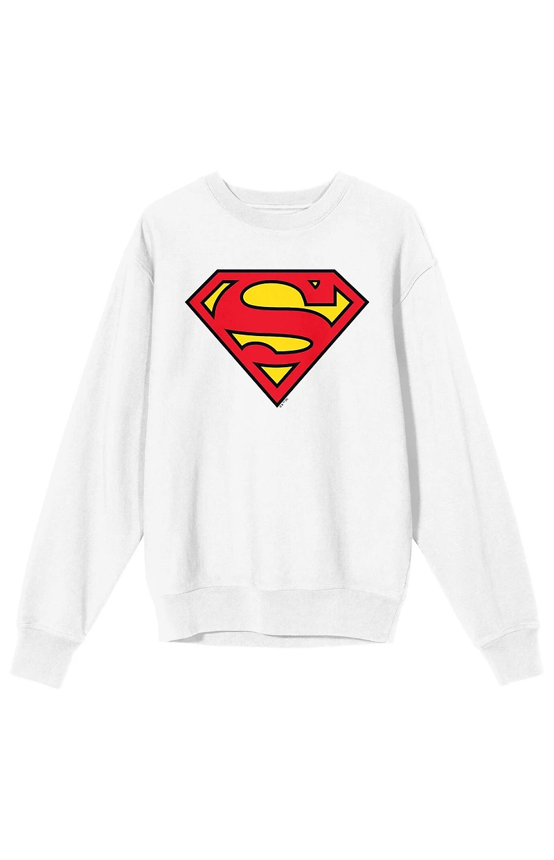 Superman Logo Long Sleeve Crew Neck Sweatshirt