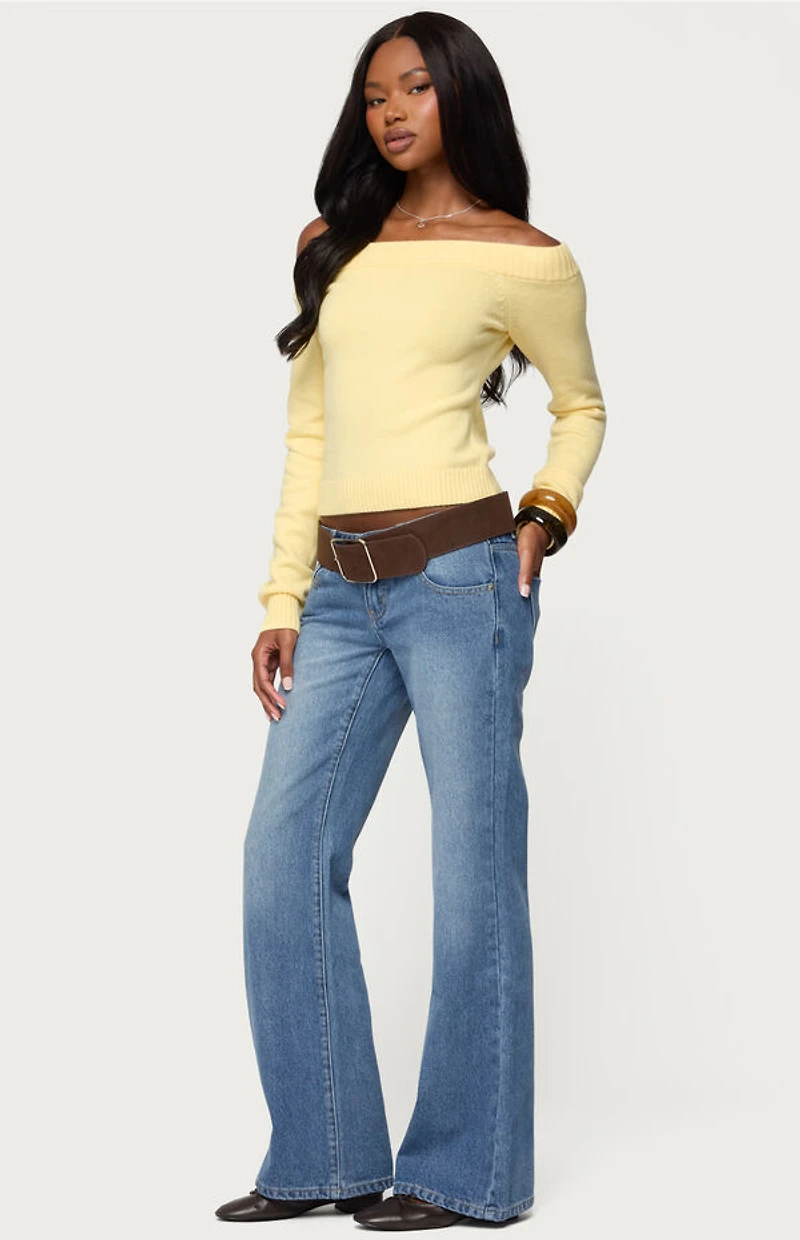 Edikted Elona Off Shoulder Knit Top