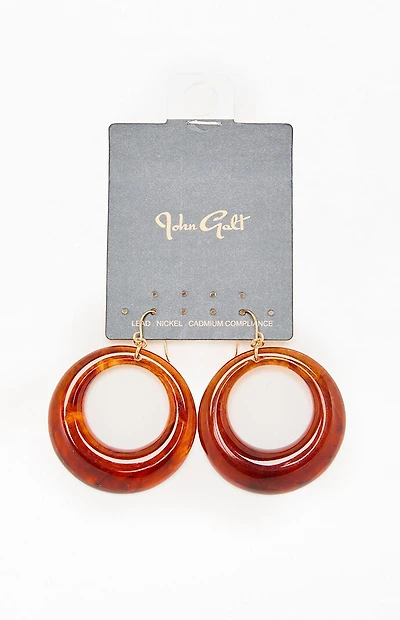 John Galt Tortoise Shell Hoop Earrings