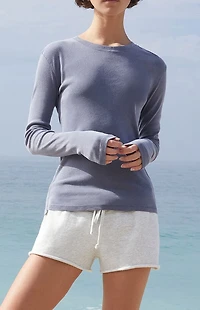 John Galt Light Heather Soft Raw Cut Sweat Shorts