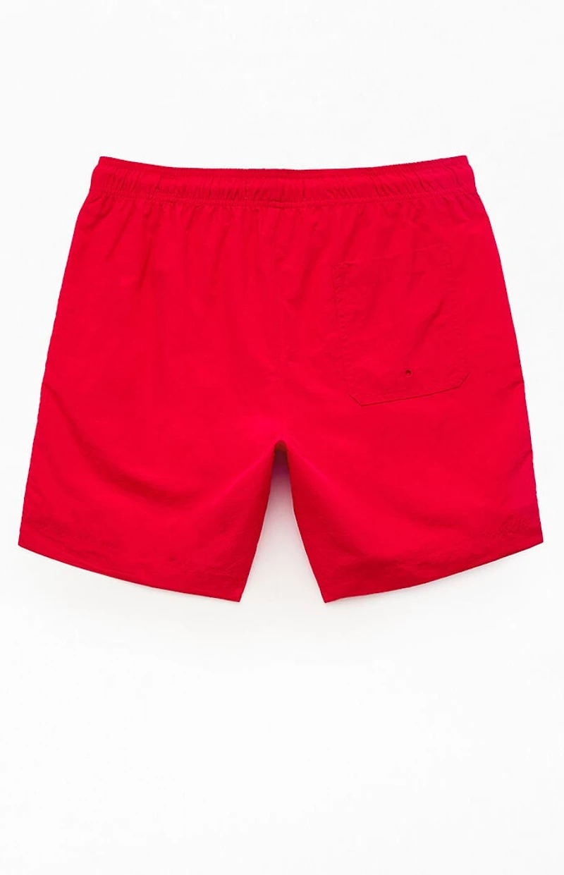 Pacsun Red Collegiate 6.5" Swim Trunks