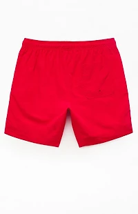 Pacsun Red Collegiate 6.5" Swim Trunks