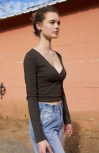 John Galt Amara Surplice Long Sleeve Top