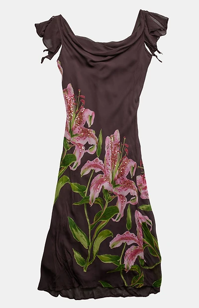 PS VINTAGE 2000s Lily Flower Midi Dress