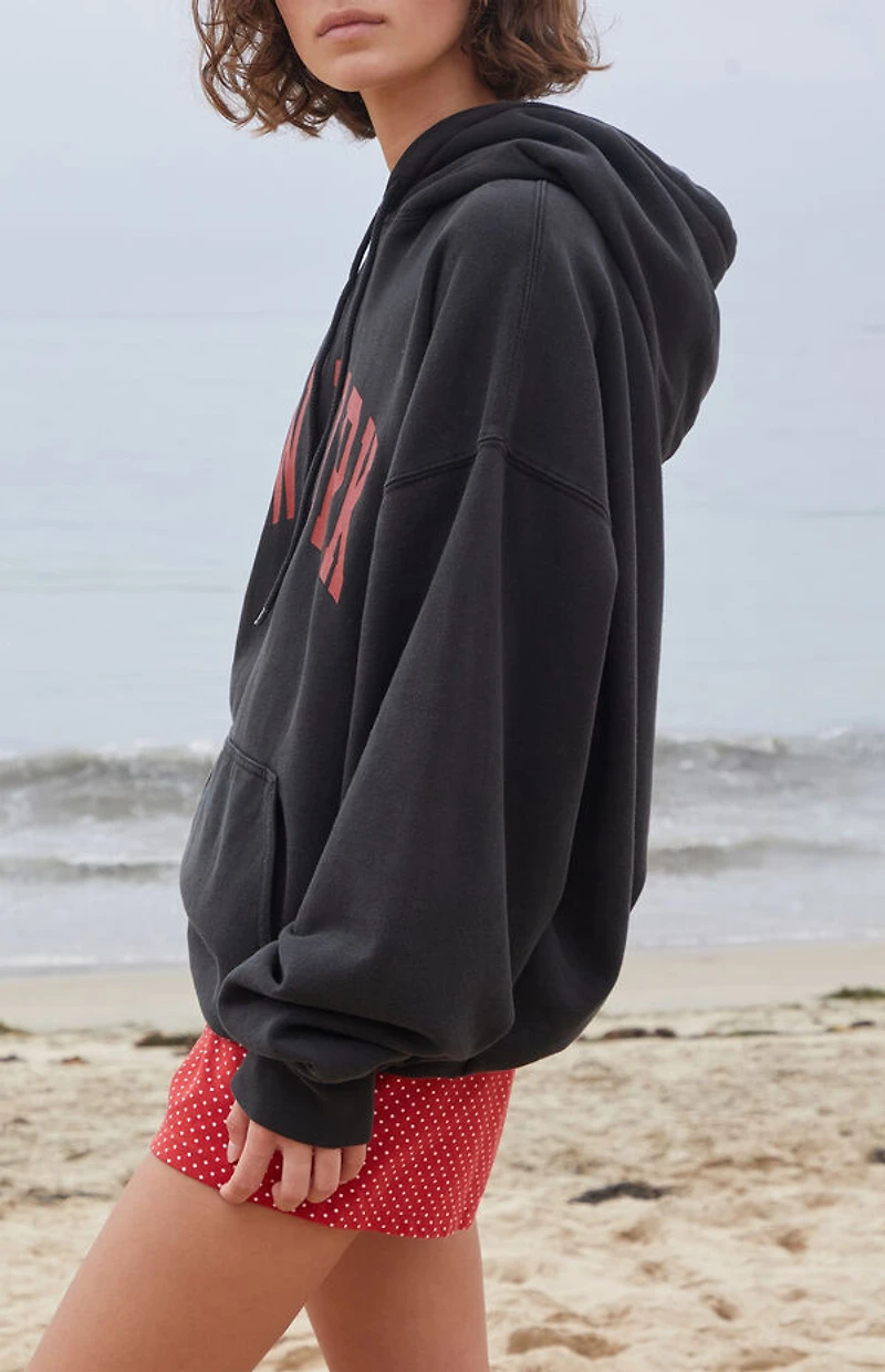 John Galt Black Christy New York Oversized Hoodie