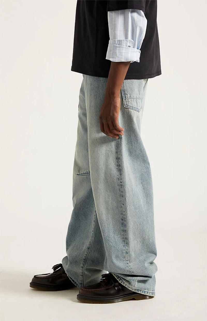 Pacsun Mason Baggy Barrel Jeans Light Blue