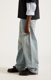 Pacsun Mason Baggy Barrel Jeans Light Blue