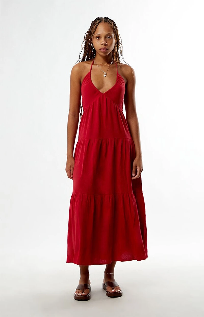 Your Favorite Keyhole Halter Midi Dress