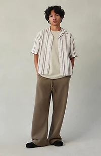 Pacsun Brown Fleece Baggy Bootcut Sweatpants