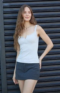 John Galt Silver Amaya Lace Tank Top