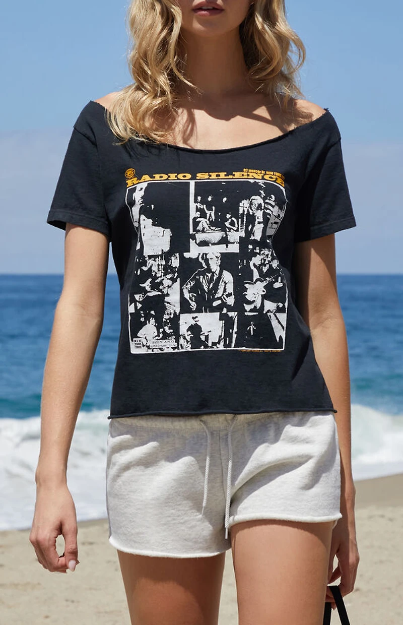 John Galt Radio Silence Off-The-Shoulder Short Sleeve T-Shirt