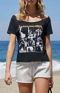 John Galt Radio Silence Off-The-Shoulder Short Sleeve T-Shirt