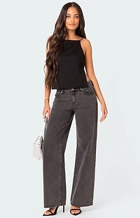 Edikted Karli Rhinestone Strap Open Back Top