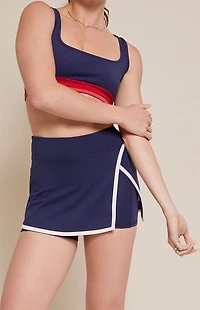 PAC 1980 WHISPER Active Navy Contrast Split Mini Skort