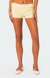 Edikted Lucy Ruffled Lace Shorts