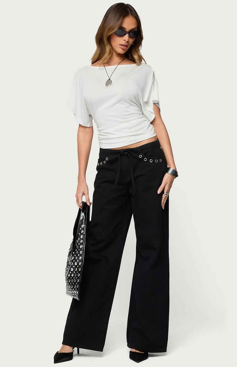 Edikted Abriana Ruched Waist Top