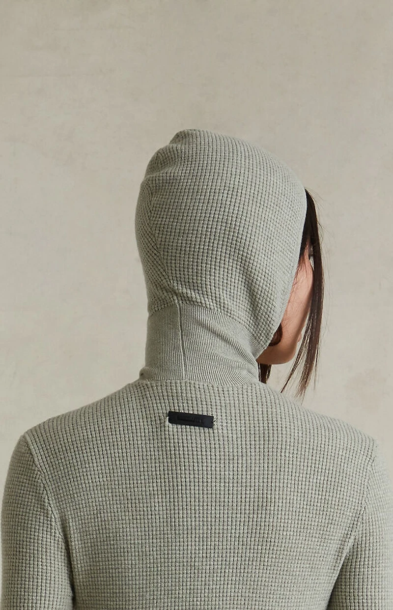 Fear of God ESSENTIALS Women’s Abbey Stone Waffle Knit Tight Hooded Sweater