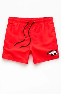 Ripple Junction Keith Haring Dog 4.5" Swim Trunks
