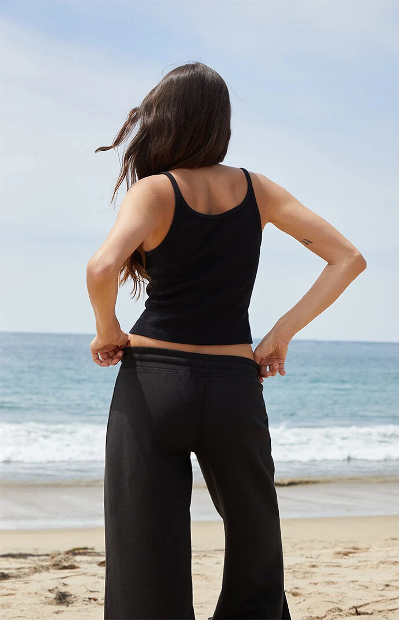 John Galt Black Beyonca Sturgis Embroidered Cropped Tank Top