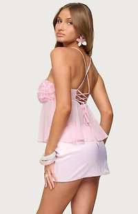 Edikted Vella Sequin Sheer Chiffon Top