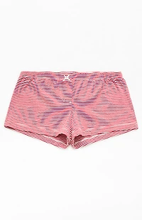 John Galt Red Striped Boxer Boyshorts
