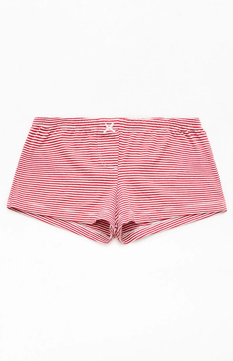 John Galt Red Striped Boxer Boyshorts