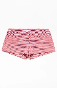 John Galt Red Striped Boxer Boyshorts