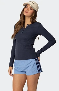 Edikted Helaine Waffle Henley T-Shirt