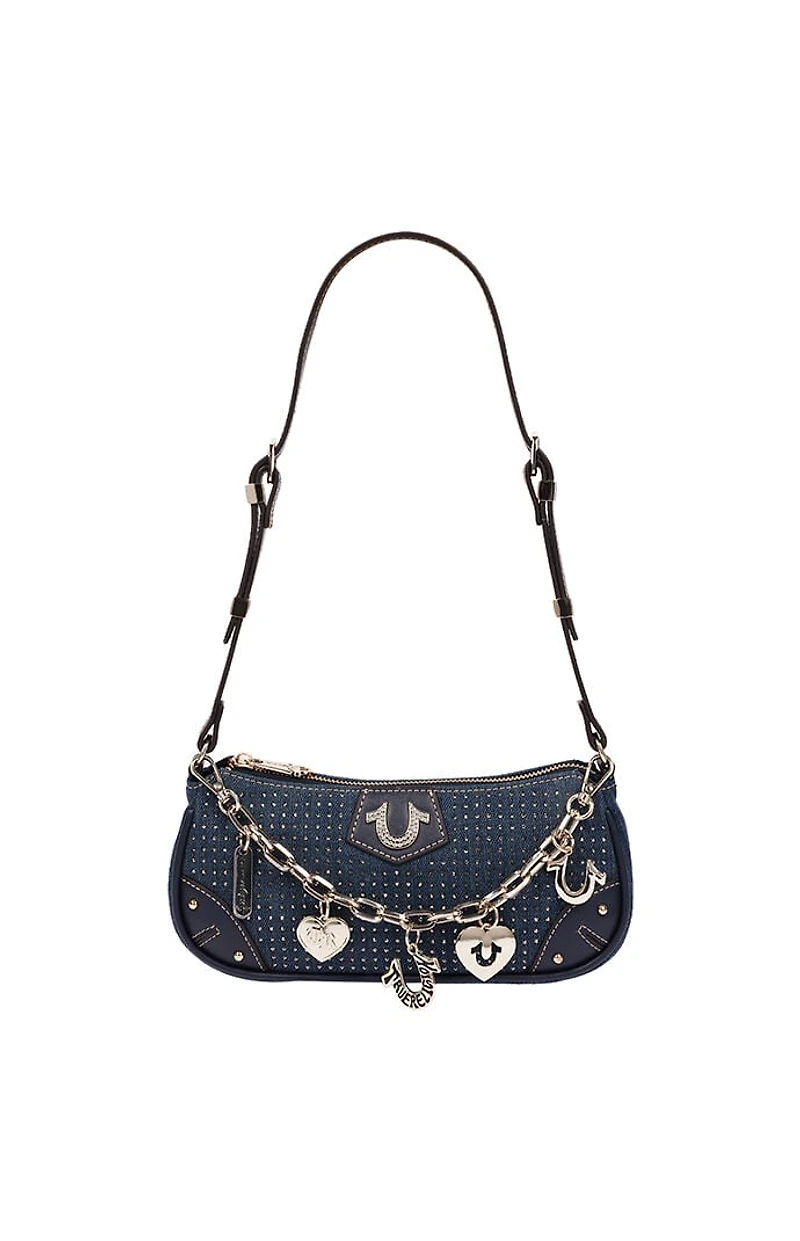 True Religion Sparkle Denim Shoulder Bag