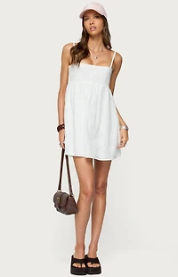 Edikted Winifred Eyelet Babydoll Mini Dress