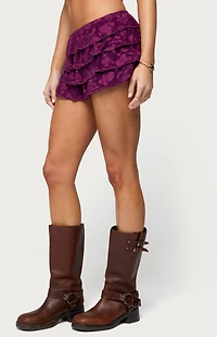 Edikted Keyla Ruffled Textured Micro Skort