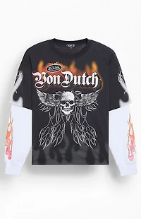 Von Dutch Skull 2fer Layered Long Sleeve T-Shirt