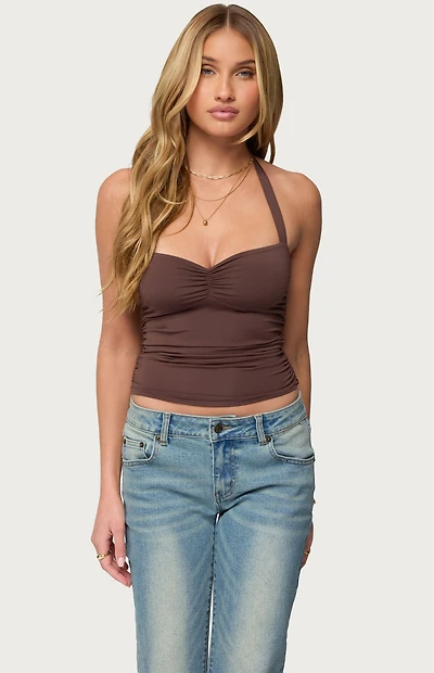 Edikted Anael Ruched Halter Top