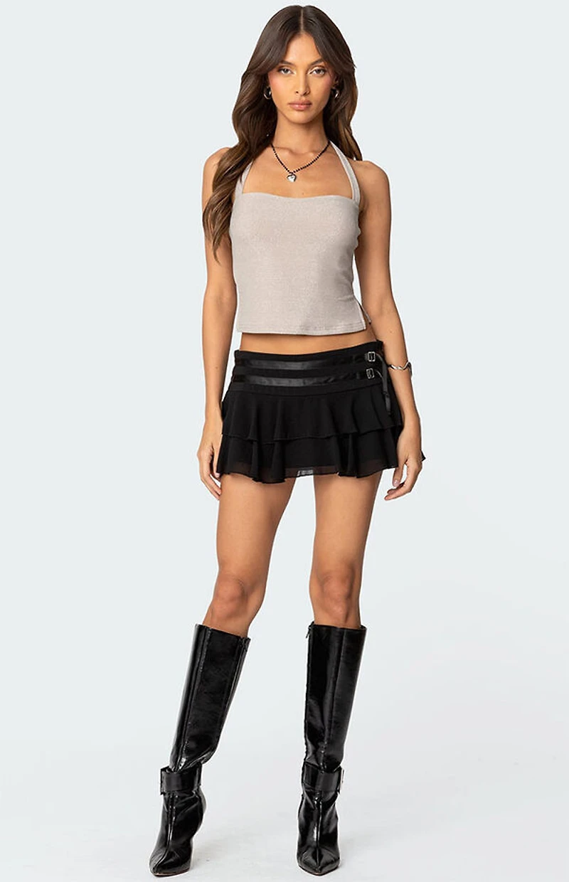 Edikted Steel Side Slit Halter Top
