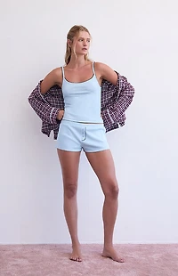 PS GOODNIGHT Ribbed Knit Pajama Micro Shorts